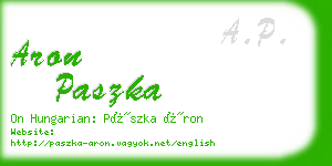 aron paszka business card